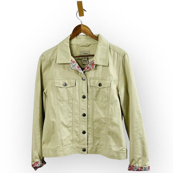 L.L. Bean Field Jacket Womenβs Small Cotton Khaki Casual Coastal Layering - Picture 3 of 14